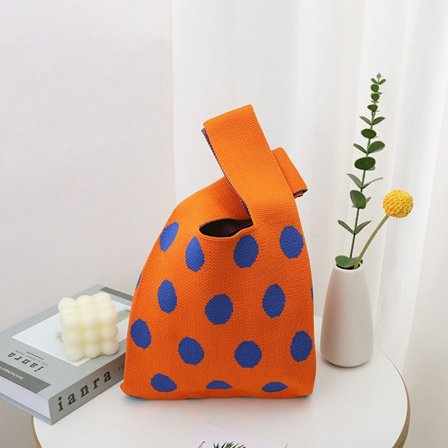 Stickad handväska med geometriska mönster, tygväska, presentpåse, damhandväska, hundra clutch handväska