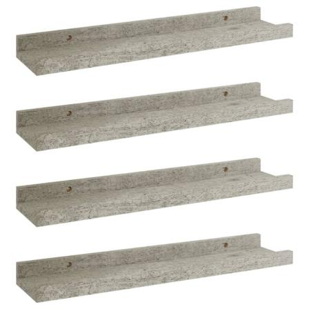 Vidaxl Vägghyllor 4 St Betonggrå 40x9x3 Cm Grå
