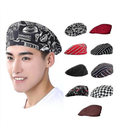 Miesten ja naisten verkko-osainen kokkihattu keittiöön ja leivontaan