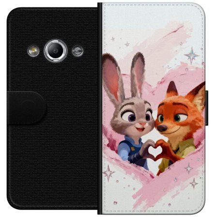 Yhteensopiva Lompakkokotelo Samsung Galaxy Xcover 3 Eläinten muodostama sydän, hellästi piirretty pehmeillä vaaleanpunaisilla sävyillä