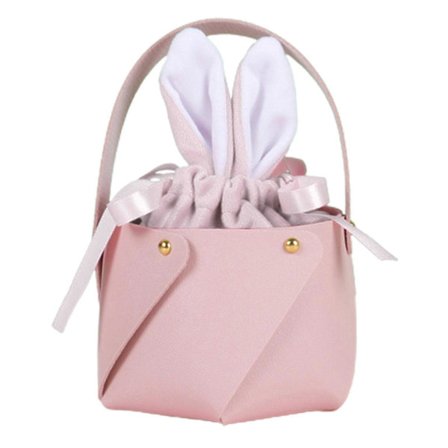 Pääsiäiskori Munajahti Pupukori Lapsille Söpö Kani Korva Nahkainen Säilytyskassi Lahja Lelu Käsilaukku Pääsiäisjuhlakoriste E[D]