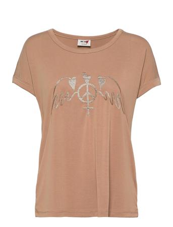 Alba Ss Tee T-shirts & Tops Short-sleeved Beige MOS MOSH