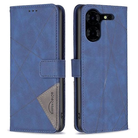 BINFEN COLOR BF05 Til TECNO Pova 5 Pro 5G Etui PU Læder Flip Stand Telefon Cover - Grå