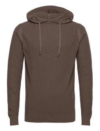 Bowen Hood Knit Strikkegenser V-krage Brun Mos Mosh Gallery