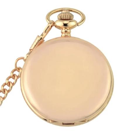 Nytt mode Silver/Brons/Svart/Guld Polsk Slät Kvarts Fickur Smycken Legering watch med kedja Halsband Man Kvinnor Present rose gold with chain