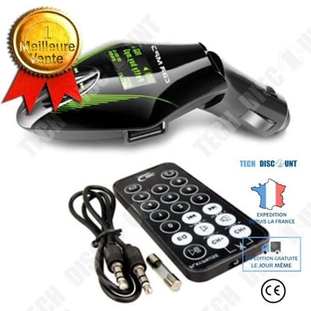 FM-sändare - TECH DISCOUNT - LCD-skärm kit - MP3-spelare - Snabbladdning - Micro SD-port