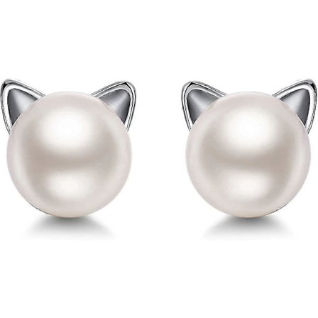 Kattörhängen - silver - 925 Pärlörhängen Kattstift 925 Silver Pärlörhängen Barn