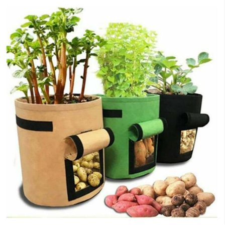 3 Peruna kasvatuspussia, Kuitukangas Puutarhan Istutuspussi Kahvalla