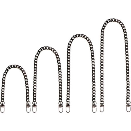 (Musta) Käsilaukku ketju, 4-osainen metallivaihtoketju, käsilaukku ketju DXGHC