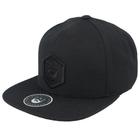 Bearded Man - Svart snapback Keps - Hexagon Logo Black/Black Snapback @ Hatstore