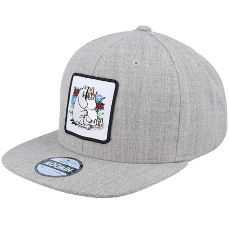 Moomin - Šedá snapback Kšiltovka - Kids Best Friends Heather Grey Snapback @ Hatstore