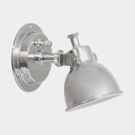 Luz de leitura, latão cromado, halogéneo, 12 V, 10 W