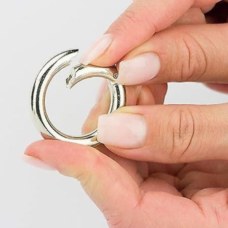 10 stk. runde karabinkroker i stål, 25 mm, med krok