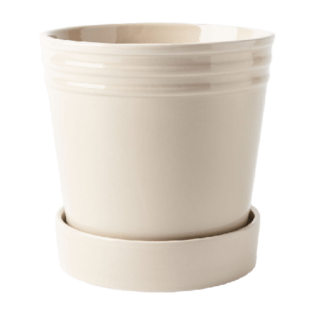 Åhléns Home Kruka med fat ALVE 17,5 cm Dekoration Beige ONESIZE