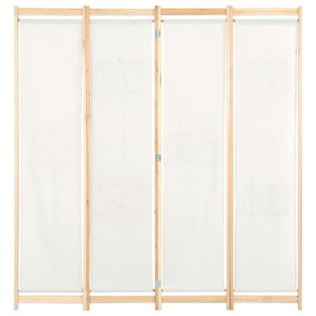 Vidaxl Rumsavdelare 4 Paneler 160x170x4 Cm Gräddvit Tyg Creme