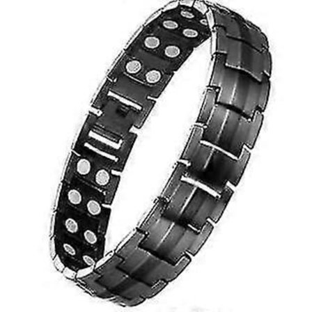 Ekstra Stærk Magnetisk Terapi Armbånd - Smertelindring ved Gigt og Magnetiske Armbånd mod Karpaltunnelsyndrom til Mænd - Justerbar Længde (sort)