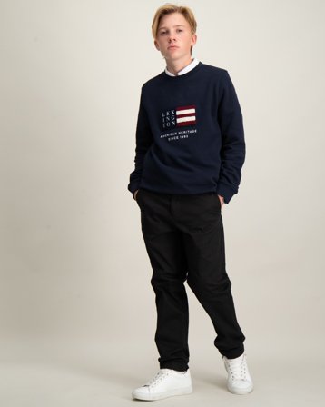 Lexington Charles Classic Cotton Twill Pants Svart Bukser Gutt - Kids Brand Store