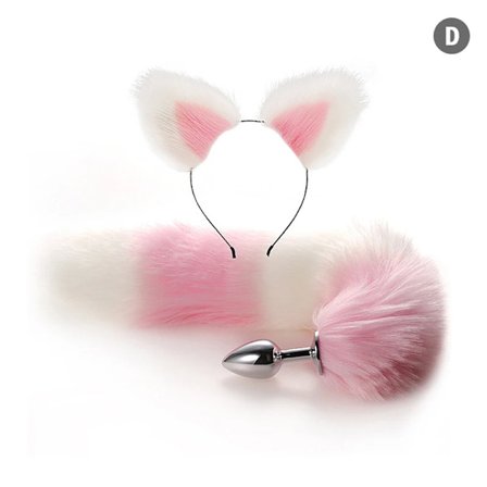 Sexet Ræv Metal Hale Plug med Hår Hale Sæt til Par Cosplay