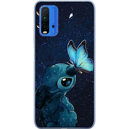 Xiaomi Redmi Note 9 4G Gennemsigtig cover Stitch sommerfugl