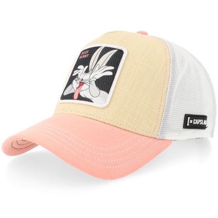 Capslab - Beige trucker Keps - Looney Tunes Bugs Bunny White/Beige/Pink Trucker @ Hatstore