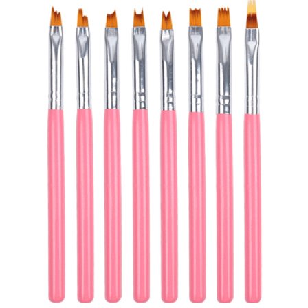 Nagelborste, gradientborste lila trähandtag nagelkonst poleringspenna, Alla hjärtans dag-present, rosa