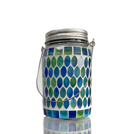Mosaic Solar Lights Mason Jar Lamppu SININEN SYLINTERI
