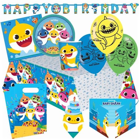 Stort Kalaspaket till Barnkalas med Baby Shark 60 delar 8-personer