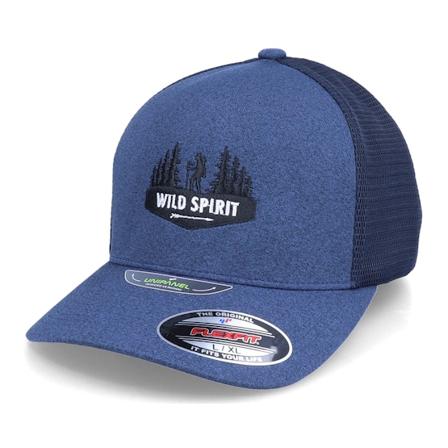 Wild Spirit - Bleu flexfit Casquette - Forest Walker Logo Mesh Melange Navy Flexfit @ Hatstore
