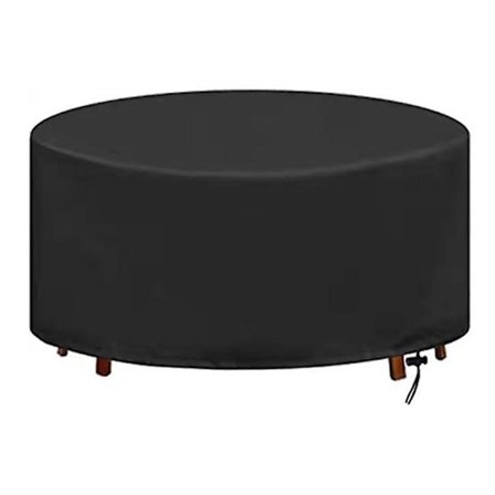 Rundt hagemøbeltrekk i Oxford-stoff 130 x 71 cm, svart