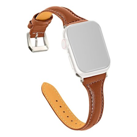 KALEBOL Äkta koskinnarmband Apple Watch Series 10 46mm klockarmband för kvinnor - Mörkbrun