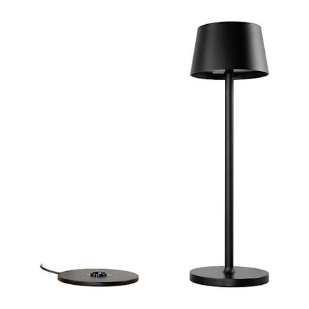 Trådlös bordslampa, bärbar LED-sänglampa, batteridriven touch-dimmer, guld liten uppladdningsbar skrivbordslampa för barn (svart)