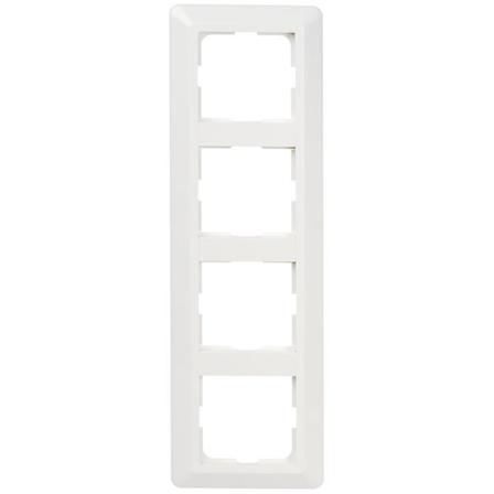 Elko EKO07247 Kombinasjonsramme hvit, termoplast 297 mm, 4 lomme, Strømbrytere & vegguttak