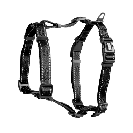 Selected by ZOO - Sele Rufus H-sele justerbar S/M 20 mm x 70 cm Svart - Hund - Halsbånd - ZOO.no