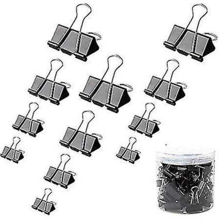 Metal Clips Store Papirklips 4 Størrelser Foldbare Binderclips