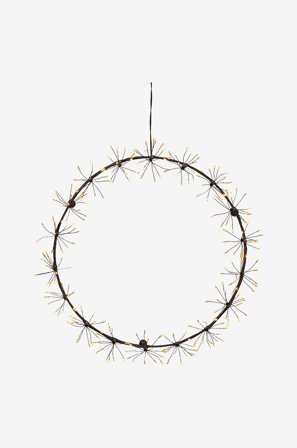 Jotex - Krans Dew drop flower Beh-ck black - Kjøp Dekorativ julebelysning hos Jotex