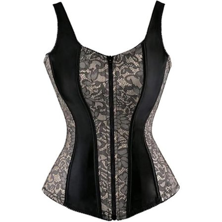Korsetter för kvinnor Overbust Bustier Top Gothic Sexy Shoulder