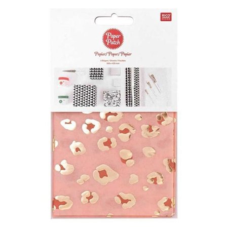 Kultainen leopunainen merkkipaperi 30 x 42 cm