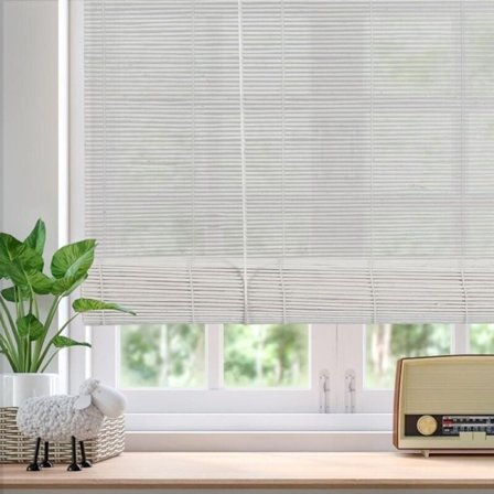 Mörkläggningsgardin, Bambugardin för inomhusbruk, Solskydd Insynsskydd Sidodragen Rullgardin för Fönster och Dörrar, 60x180CM