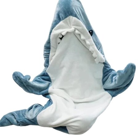 Hajfilt Hoodie Onesie for voksne og barn, myk flanell haidrakt haisovepose 190cm XL