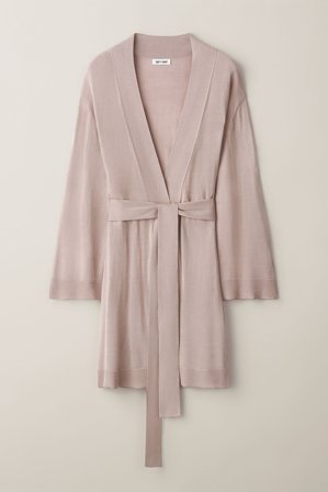 Soft Goat - Silk Robe - Cashmere robe - M - Blush