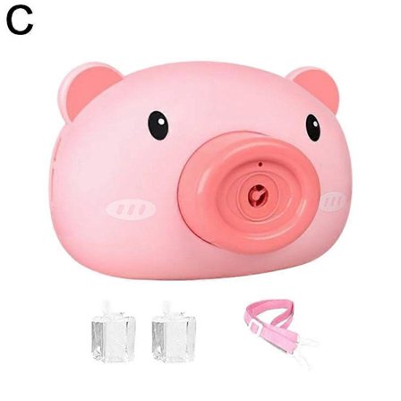 Automatisk boblemaskin for barn med lys og musikk, kamera leketøy gave (LGL)