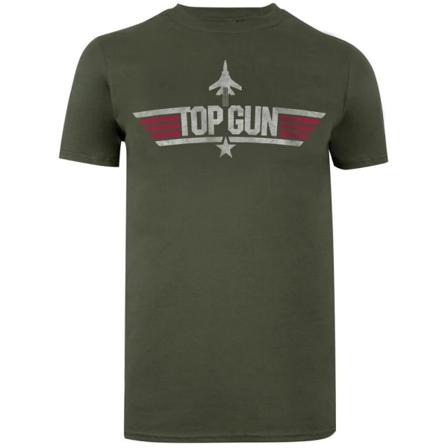 Top Gun Herr Logotyp Bomull T-shirt L Militärgrön