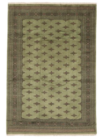 Pakistan Bokhara 2Ply Rug Hand Knotted 242X352 Dark Yellow/Dark Green Pakistan