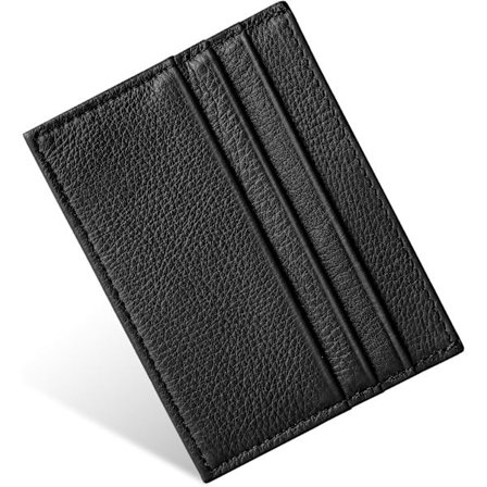 Ultratynd læderpung, slank og minimalistisk kortholder, med 6 kortlommer og 1 rum, egnet til både mænd og kvinder.