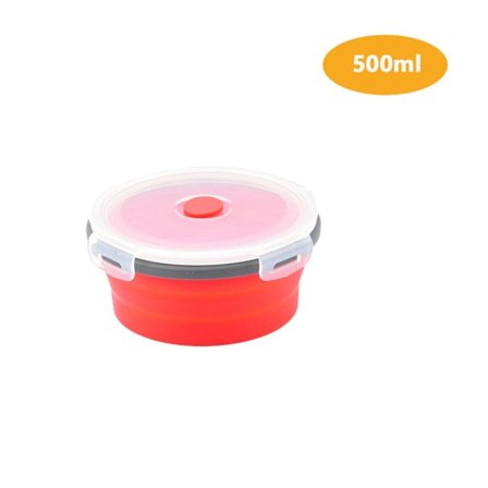Sammenleggbar Matboks Mikrobølgeovn Sammenleggbar skål RØD 500ML