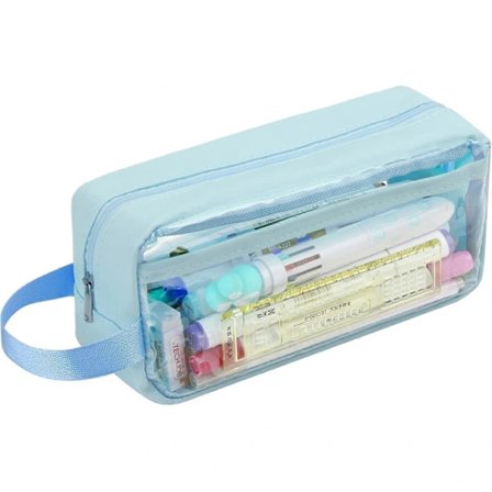 Transparent Penalhus, Transparent Toilettaske - Velegnet til Kosmetik, Rejser og Kontorartikler, 2 stk