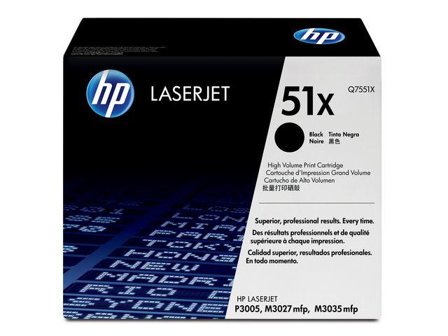 HP 51X - Høy ytelse - svart - original - LaserJet - tonerpatron (Q7551X)