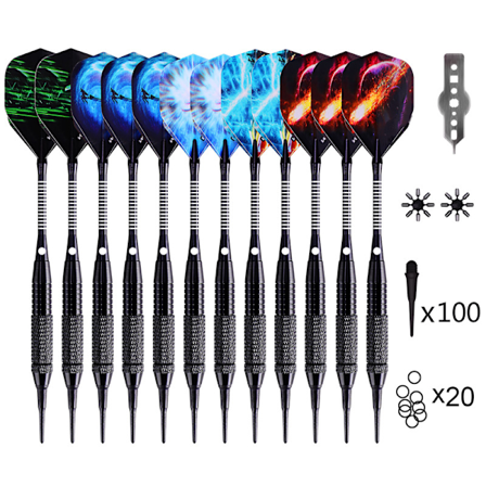 12 pile, plastikspids pile, professionelle pile med 100 spidser og