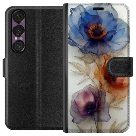 Plånboksfodral till Sony Xperia 1 VII med Silkesblommor