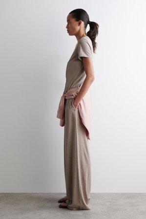 COS Women's Pantalón Ancho Y Fluido De Punto in Beige